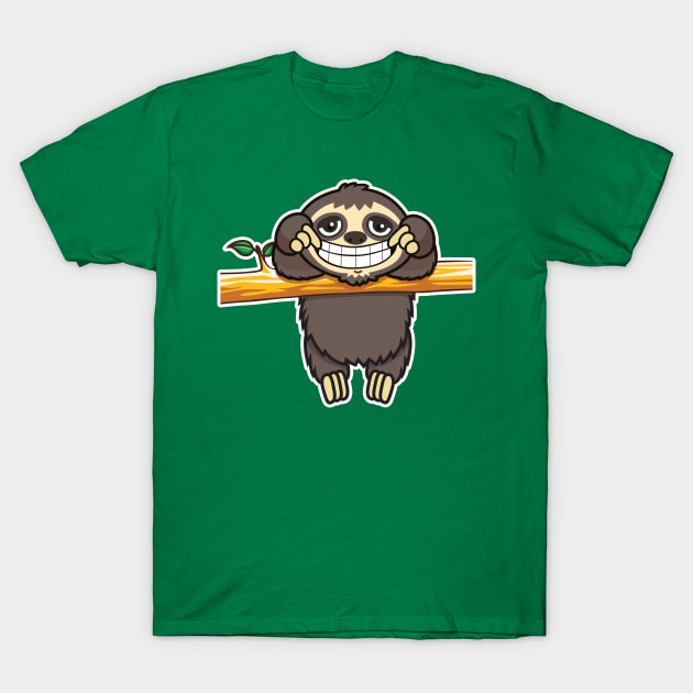 Sloth grin 3 T-Shirt by Plushism